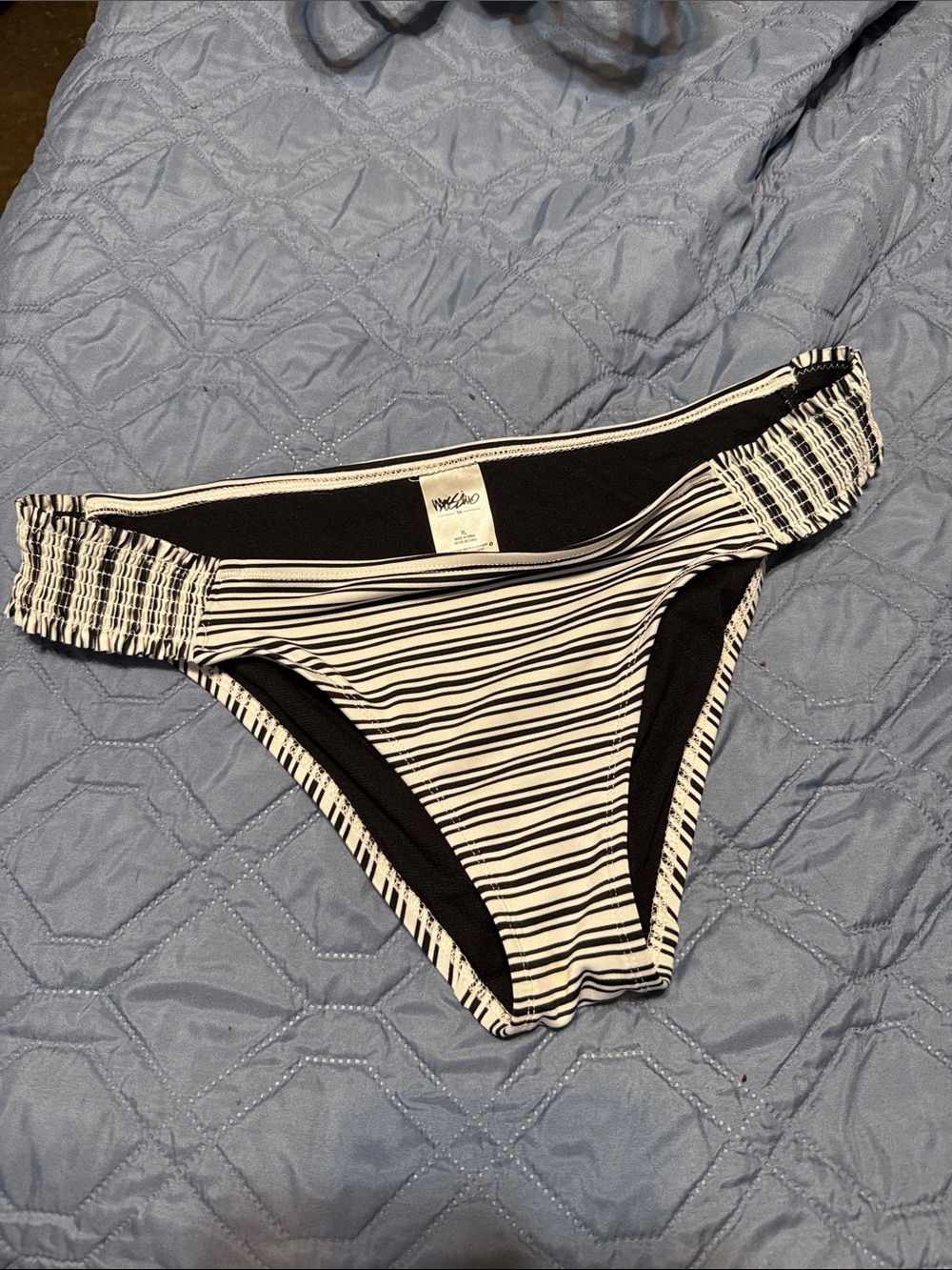 Women’s Black & White Striped Bikini Bottom